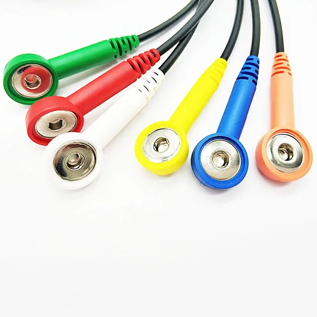 Compatible Schiller MT101/MT102 6 Leads TPU Holter ec g Cable with Snap Type