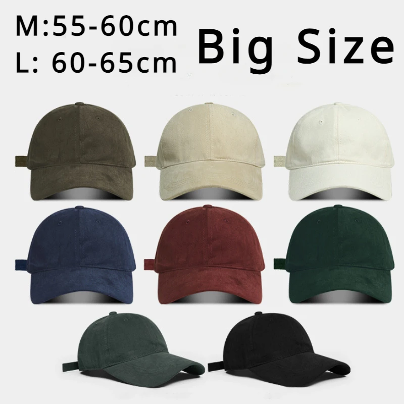 

Large Unisex Retro Solid Color Baseball Caps Plus Big Size Vintage Washed Cotton Snapback Hats for Women Men Outdoor Golf cap