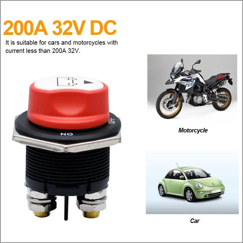 50A 100A 200A 300A Car Rally Battery Switch Disconnecter Power Isolator Cut Off Switch Kit For Truck Car Motorcycle Boat DC 12V
