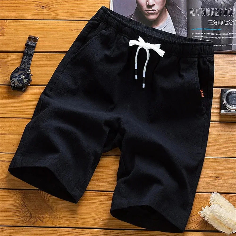 Summer Men'S Large Size Casual Shorts Beach Pants Running Sport Straight Short Pants Male Thin Sweatpant Leisure Loose Shorts