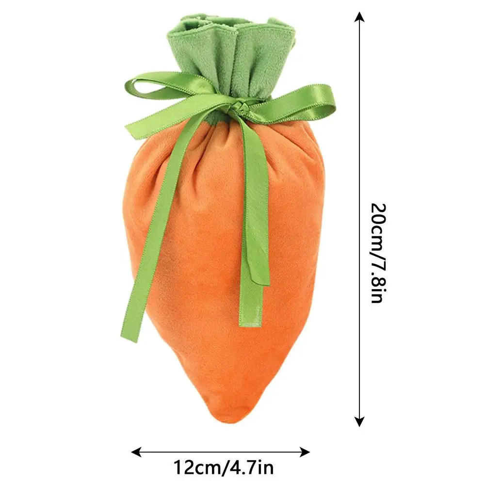 5Pcs Easter Carrot Shape Drawstring Candy Bags Gift Packaging Bag Mystery Gifts Box for Easter Valentine\'s Day Children\'s Day