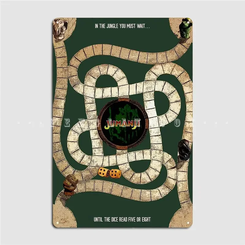 Jumanji ملصق لوحة معدنية اللوحة ديكور الرجعية سينما المطبخ غرفة المعيشة تين تسجيل الملصقات