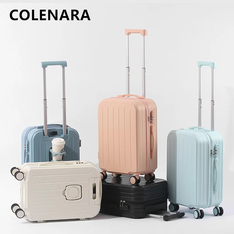 COLENARA High Quality Suitcase Student Trolley Case 20 Inches Boarding Suitcase Set Cart Type Travel Bag with Wheels Luggage