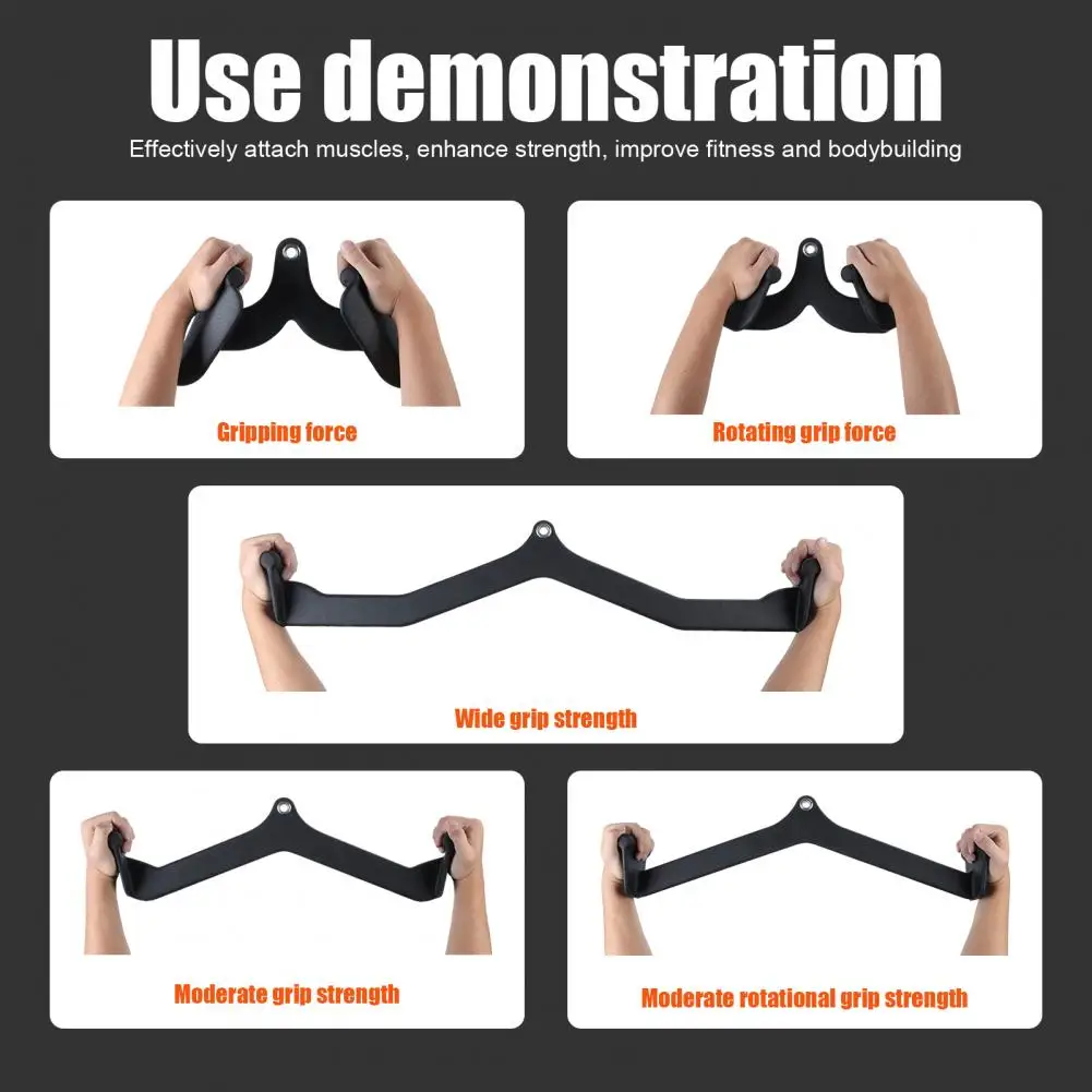 5 Pieces/Set Pull Down Attachment, Back Strength Training Handle, Lat Pull Down Machine Rubber Handle, Press Down Fitness Bar