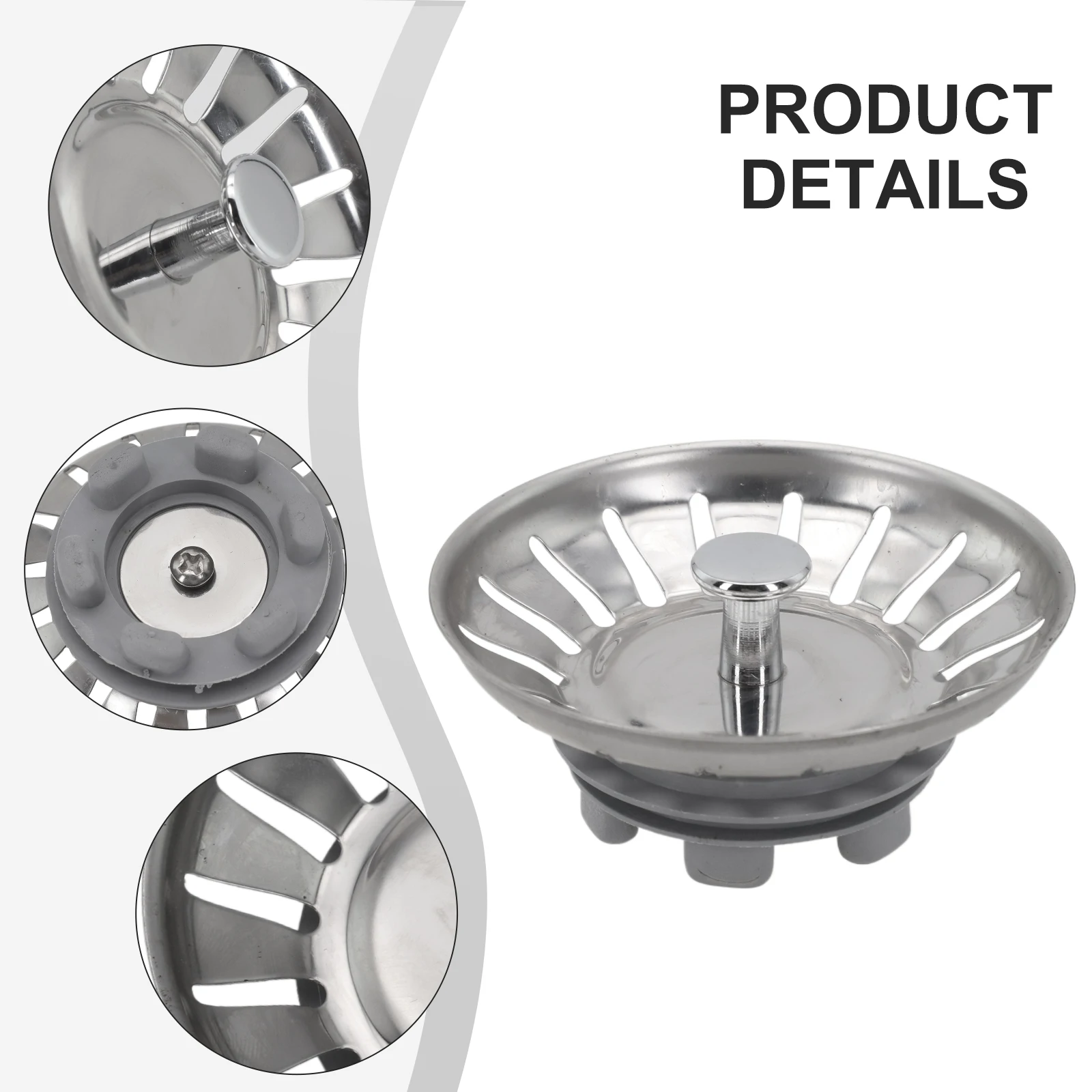 Anti Constipation Kitchen Sink Strainer Drain Easy To Clean Block Food Seamless Flow Blockages Smooth Water Flow