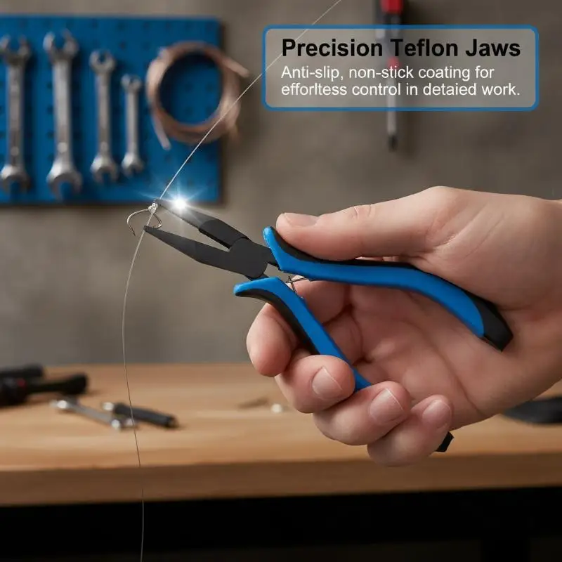 Flat Nose Pliers Comfort Non-Slip Grip High Hardness Carbon Steel for Jewelry DIY Craft Fishing Hook Tie Cable Cutting Repair