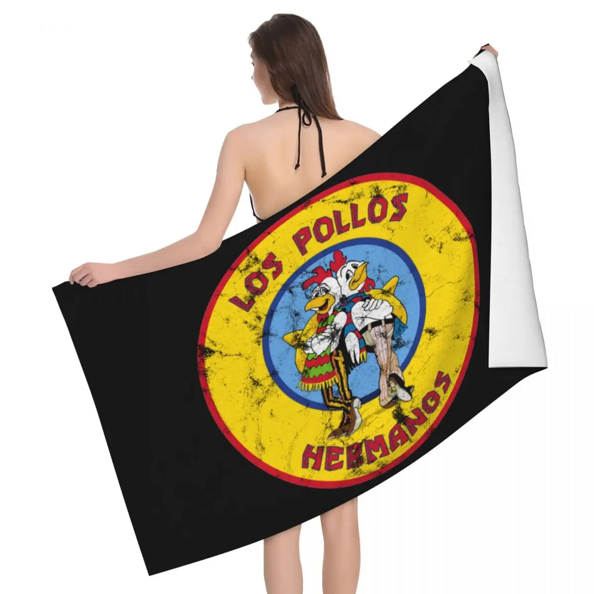 

Distressed Breaking Bad Breathable Microfiber Bath Beach Towel Quick Drying Los Pollos Hermanos Bullseye Bathroom Sports Towels