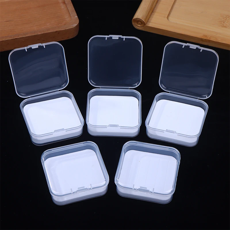 5 قطعة صندوق صيد ذبابة شفافة مستديرة/مربع تصميم رغوة إدراج أنواع صغيرة من البلاستيك تخزين صغير صندوق معالجة الصيد