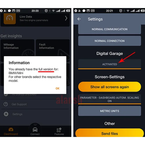 Imagen 2 del producto 2025 Carly V49.56 Premium desbloqueado para el programa de diagnóstico BMW Aplicación Android de función completa + adaptador OBD2 de 20 pines y cable OTG