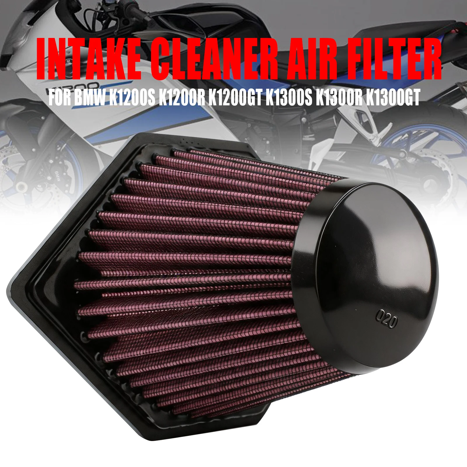For BMW K1200 K1300 Series 2005-2016 Motorcycle High Density Air Filter Intake Cleaner K1200S K1300S R GT