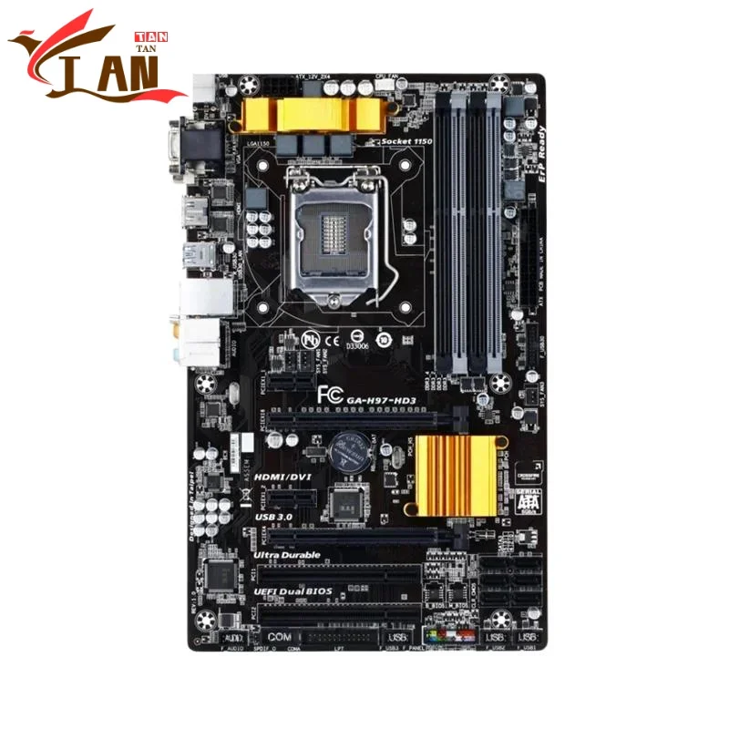 Para placa base GA-H97-HD3 32GB PCI-E3.0 LGA 1150 DDR3 ATX H97 placa base 100% probado completamente funciona Tan