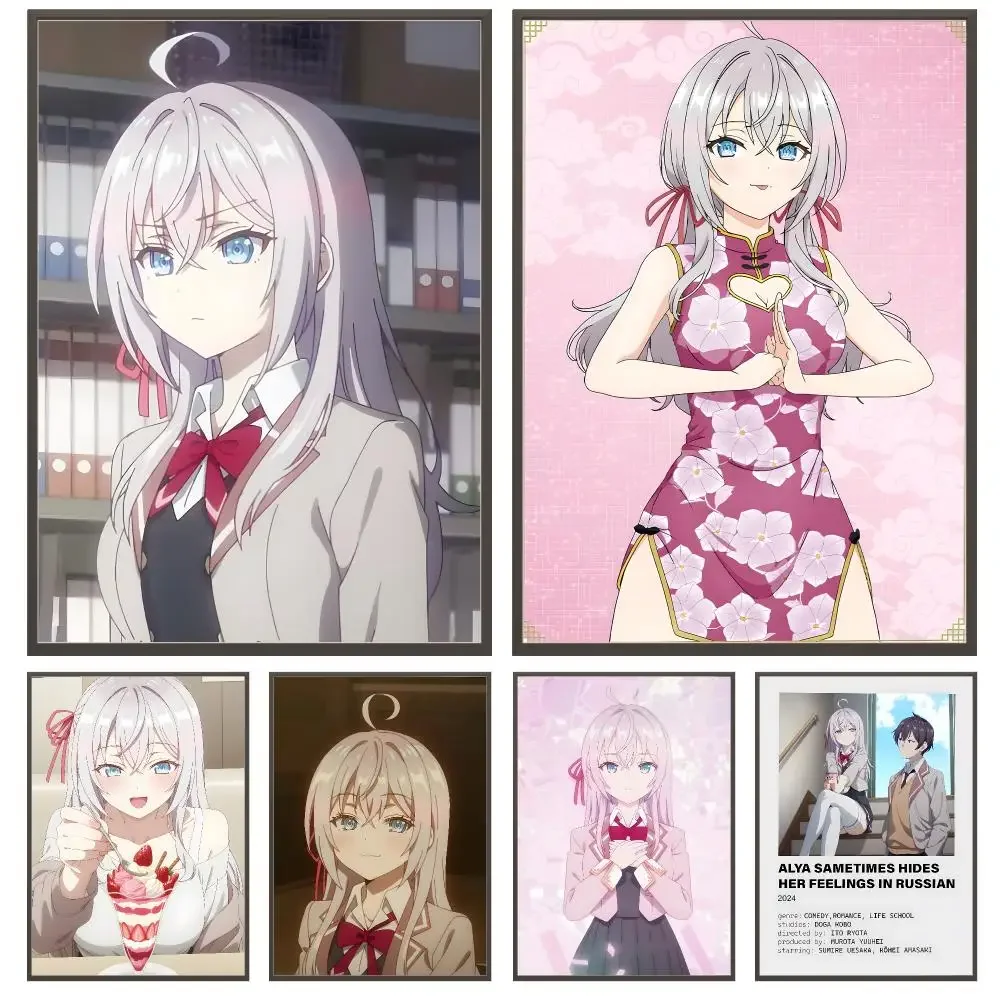 anime Alya Sometimes Hides Her Feelings In Russian HD Waterproof Self Adhesive Wall Art Print Decor for Bedroom Living Room Gift