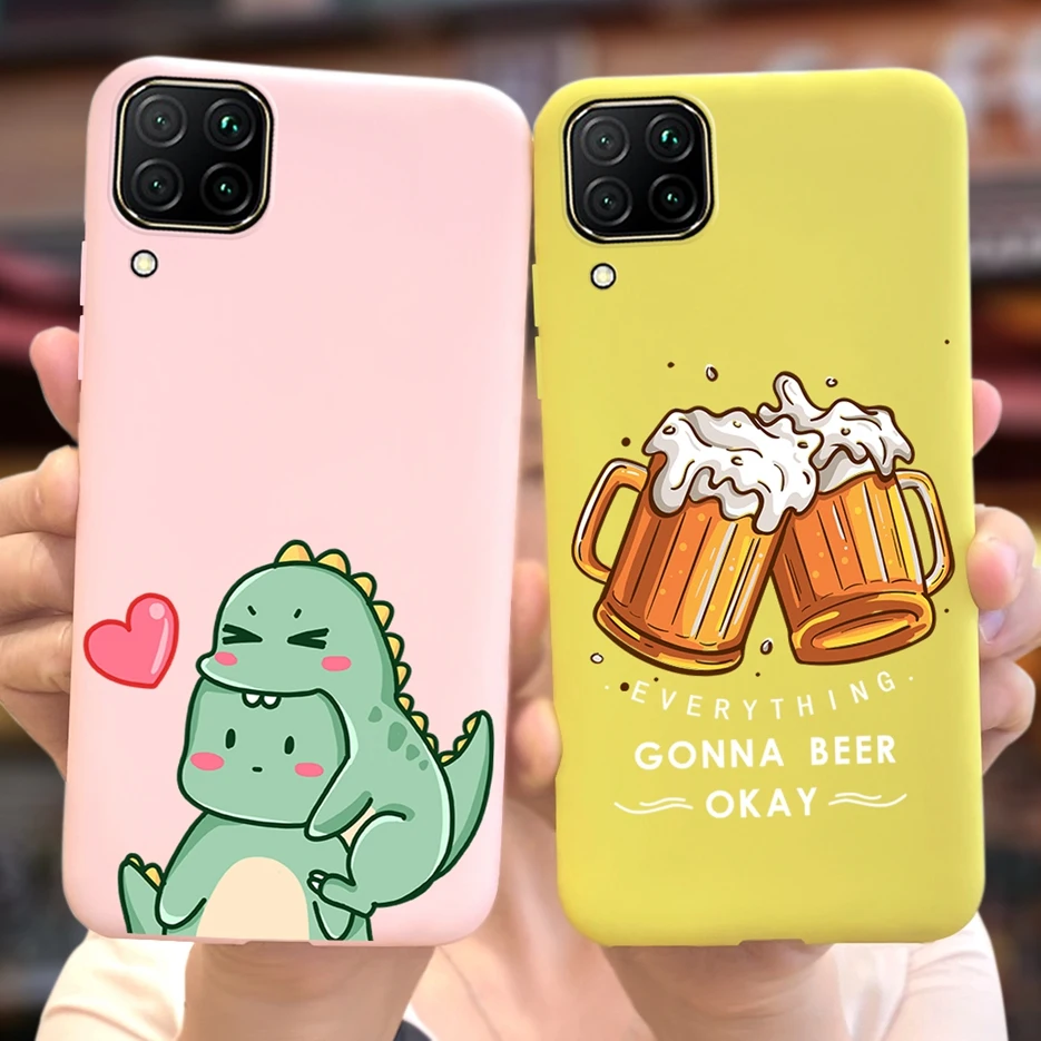 For Huawei P40 Lite Case Nova 7i Cute Astronauts Cartoon Cover Soft Silicone Phone Case For Huawei Nova 7i Nova7i P40Lite Bumper