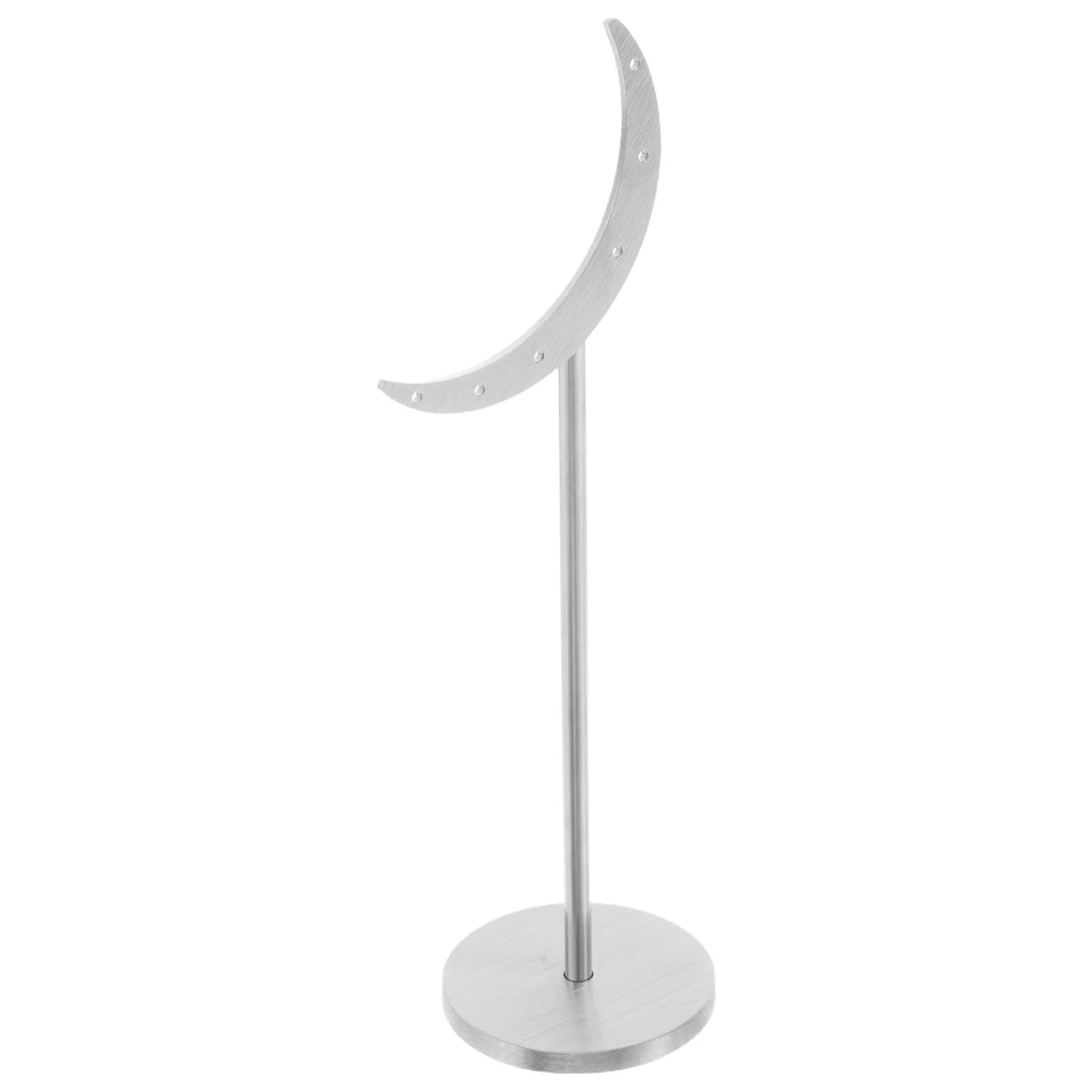 

Metal Moon Shaped Earring Display Holder Silver Stable Base Jewelry Stand for Retail Store Home Use Earring Organizer Showcase