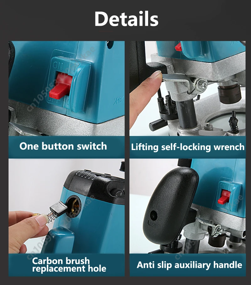 1900W2200W Woodworking Electric Planer Woodworking Milling Carving Slotting and Trimming Machine Hand Carving Woodworking Tools