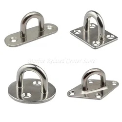 M5 M6 M8 in acciaio inox 304 Pad Eye Plate Hook Fixed Deck Door Buckle Heavy Duty montaggio a soffitto gancio per barche yacht