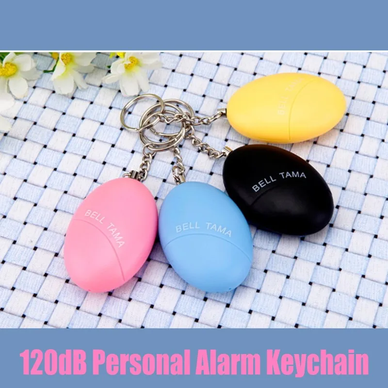 Wholesale 2018 new CE ROHS approved Bell Tama Keychain Alarm 120DB self defense Anti-Wolf personal alarm Keychain for Women Kids