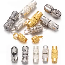 20pcs Cylinder Fasteners Buckles Closed End Screw Clasp for DIY Bracelet Necklace Connectors Jewelry Making Material Accessories