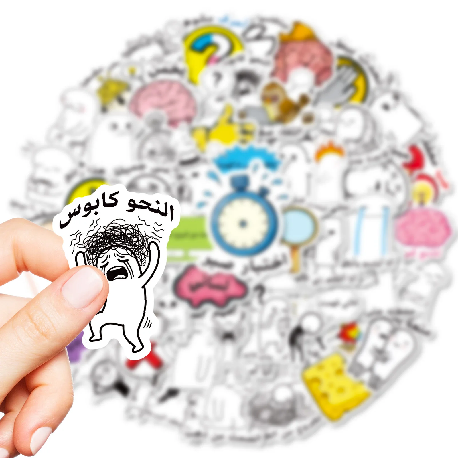 56Pcs Creative Arabic Inspirational Words Encourage Decals For Motorcycle Suitcase Notebook Skateboard Waterproof Stickers