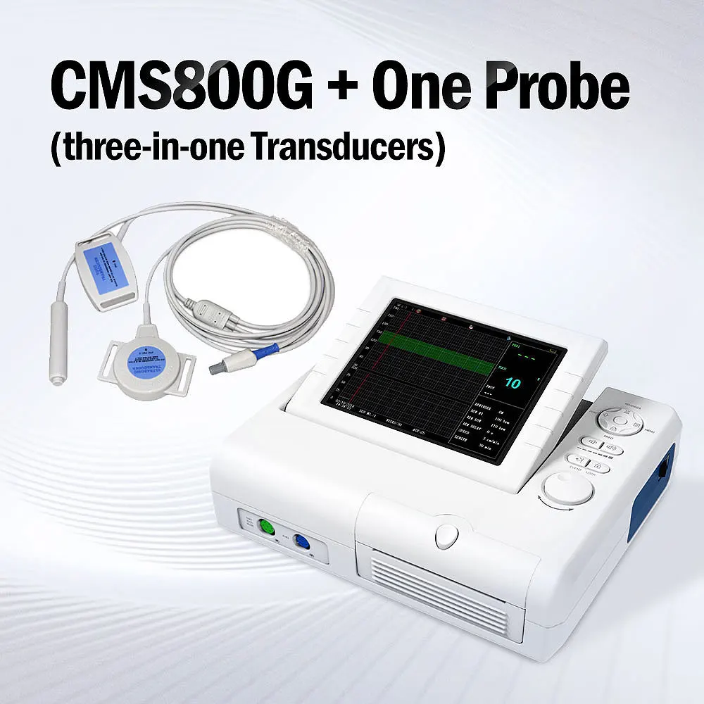 CONTEC CMS800G Fetal Monitor Prenatal Heart FHR TOCO Fetal Movement Ultrasound (Twin Probe Choice）