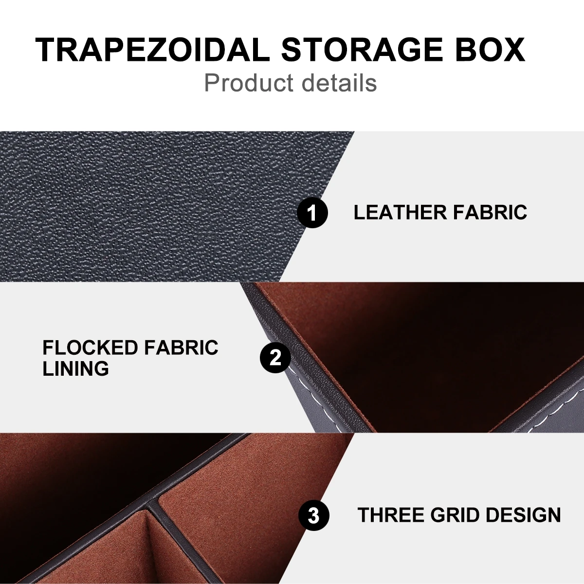 

Desktop Trapezoidal Box Fleece Lining Wood Structure Waterproof Storage Desktop Makeup ganizer Container