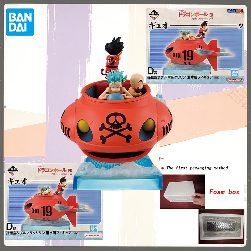 Genuine Bandai Ichiban Kuji Dragon Ball EX Showdown Red Ribbon Army D Prize Son Goku Bulma Krillin Anime Figures Model Toy