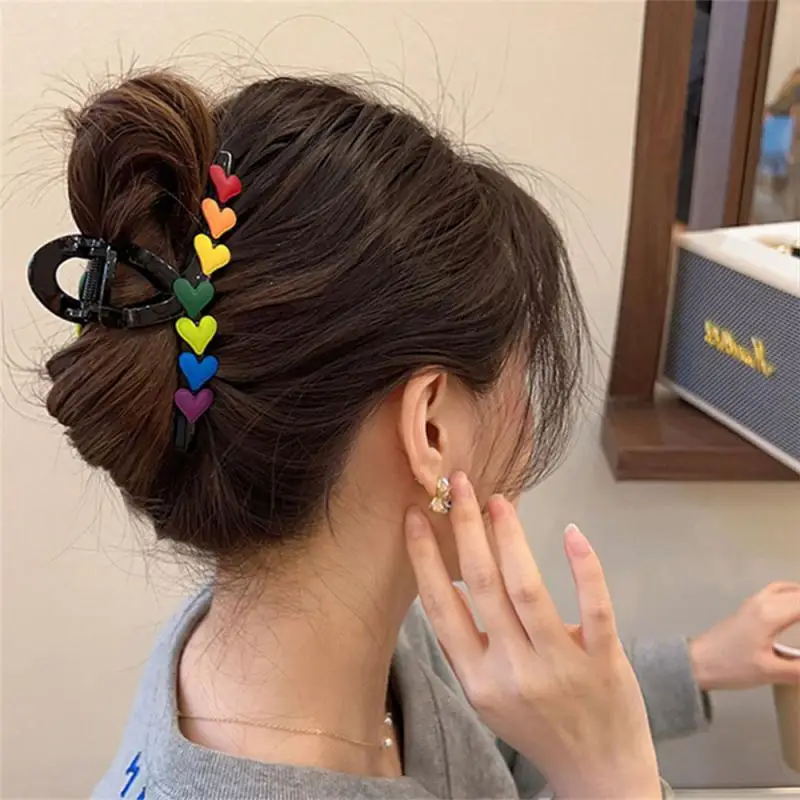 Épingle à cheveux arc-en-ciel à la mode, pince à cheveux respirante, accessoires de mode, clairement populaire, 1 pièce, 5 pièces