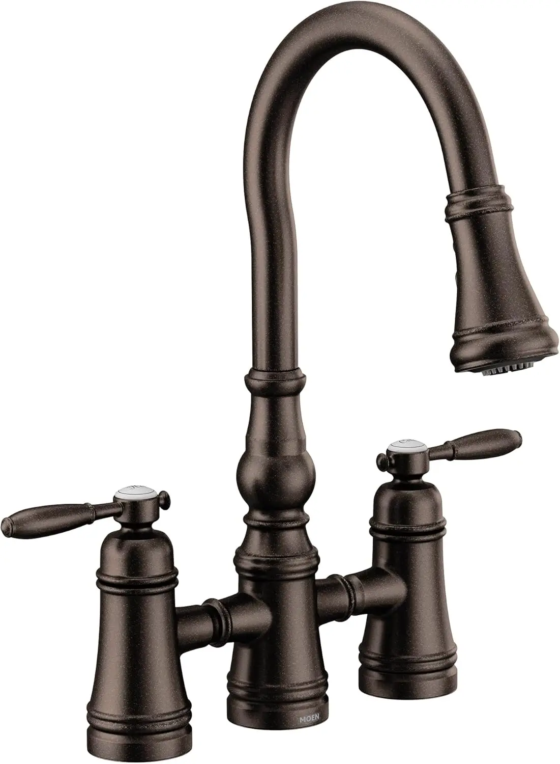 

S73204Orb Weymouth Two Handle Pulldown Bridge Kitchen Faucet, Oil Rubbed Bronze