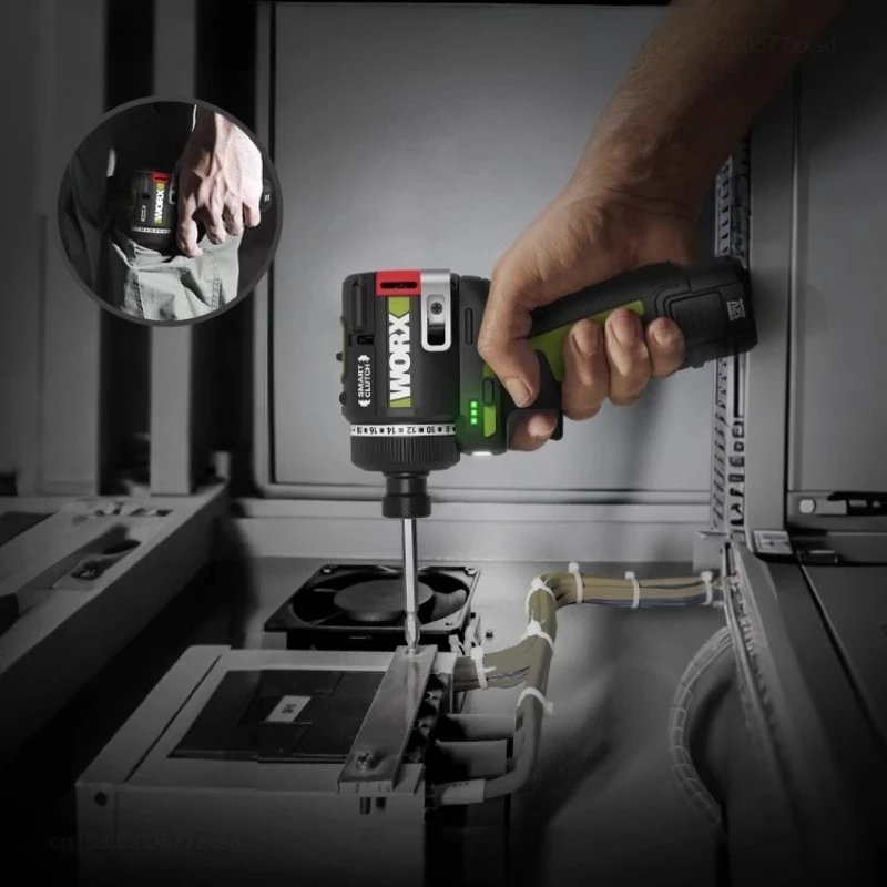 2025 Worx WU139 سائق لاسلكي الحفر فرش مفك كهربائي قابلة للشحن تشاك معدني عزم دوران عالي لتقوم بها بنفسك أداة السلطة