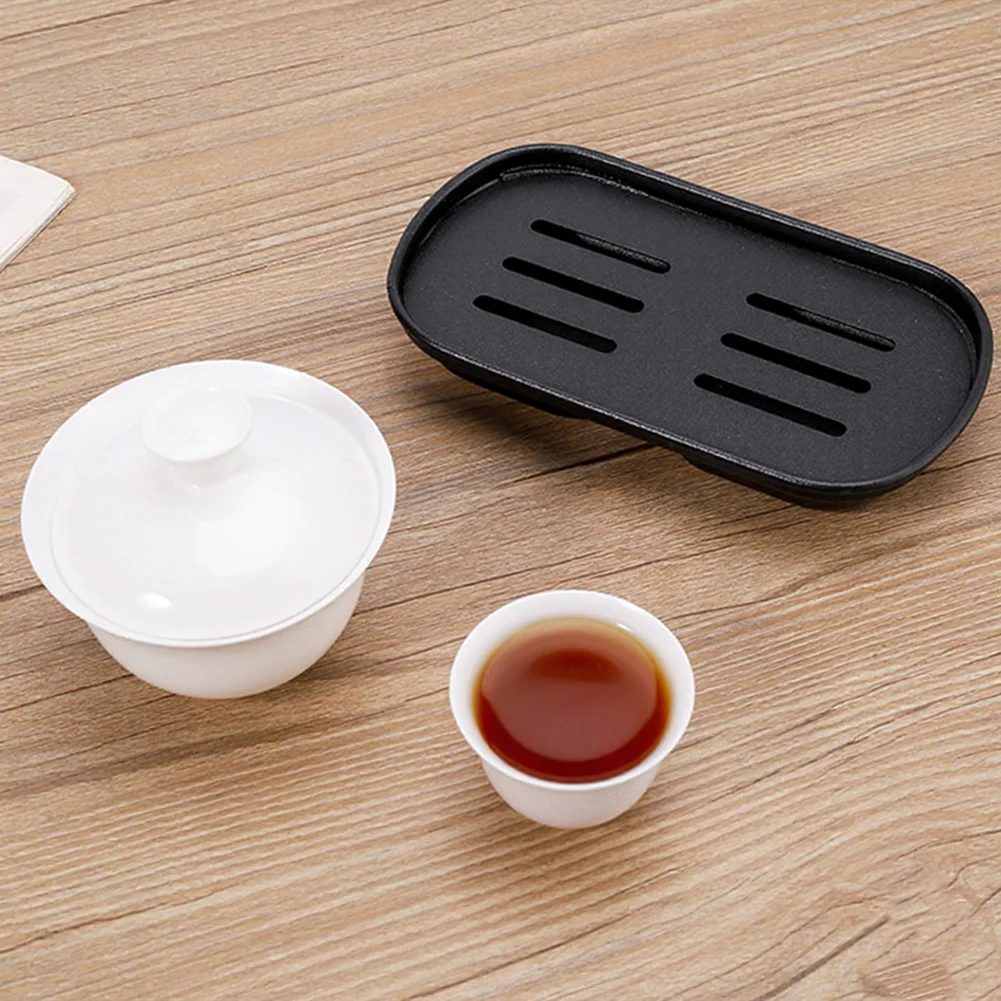 Stainless Steel Tea Tray with Quick Drain Design 15.5 8.5 2.5 CM for Kitchen Bathroom Desk Coffee Tea Accessories