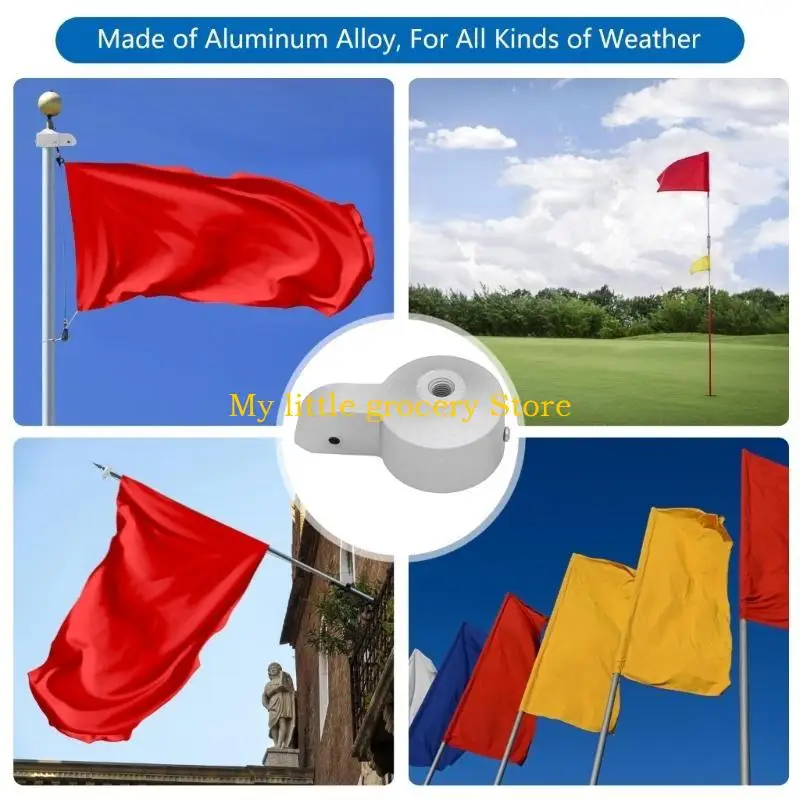 D5BD Truck Pulley Flag Rod Pulley Aluminum Flag Rod Stationary Truck Pulley Flag Rod Part 2.5inch Aluminum Flag Rod Caps