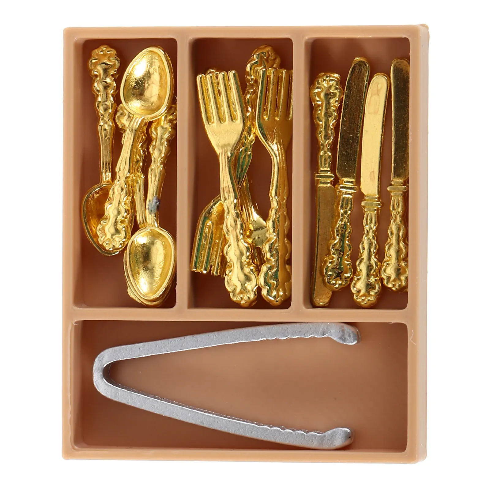 

1Set Mini Kitchen Utensils Plastic Knife Fork Spoon Tongs Realistic Miniature Cutlery for Dollhouse Kitchen Accessories