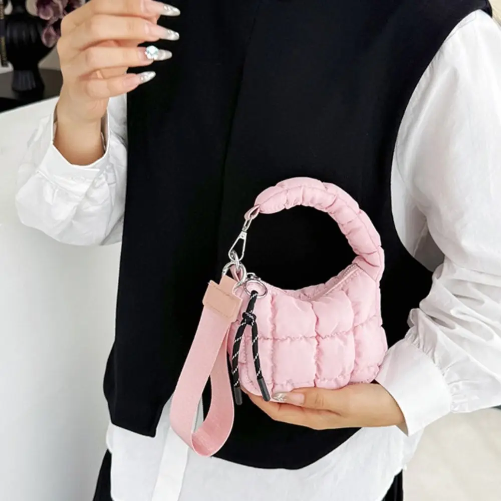 Mode Einfarbig Wolke Plissee Geldbörse Stepp Mini Handtasche Kleine Brieftasche Koreanischen Stil Tasche Anhänger Mädchen/Weibliche