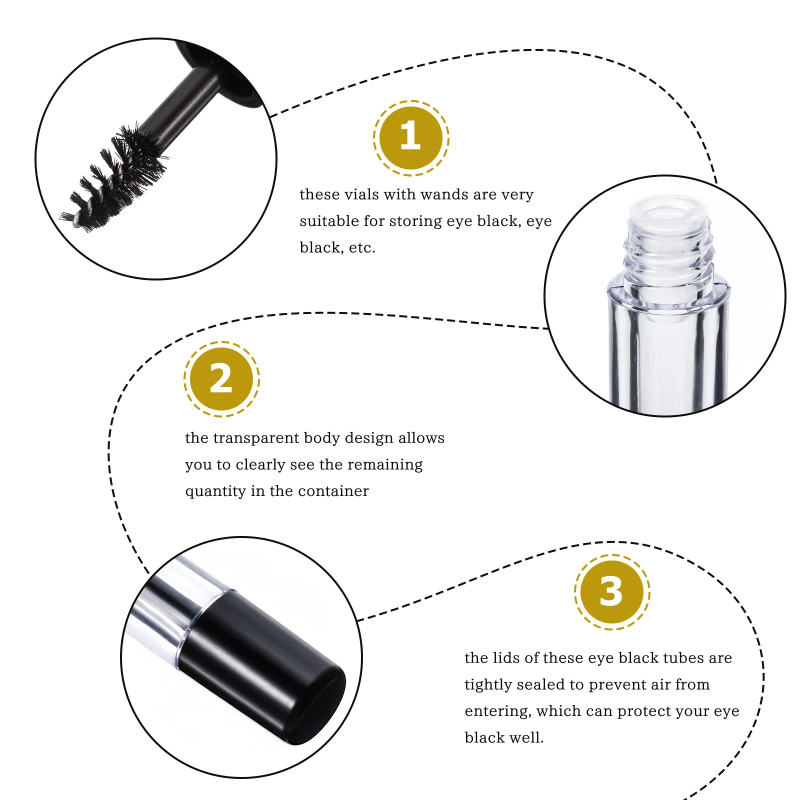 20Pcs Empty Eyelash Tubes Reusable Clear Mascara Bottles Small Capacity Portable Dispenser for Lash Growth Use