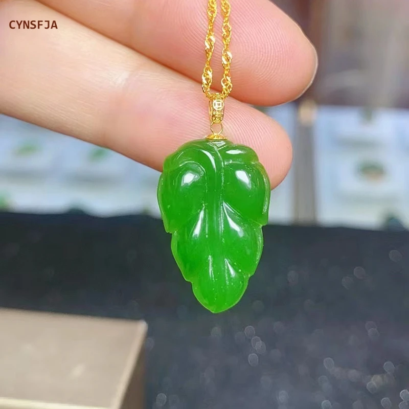 

CYNSFJA New Real Rare Certified Natural Hetian Jasper Nephrite Lucky Amulets Successful Career Green Jade Hand-carved Best Gifts