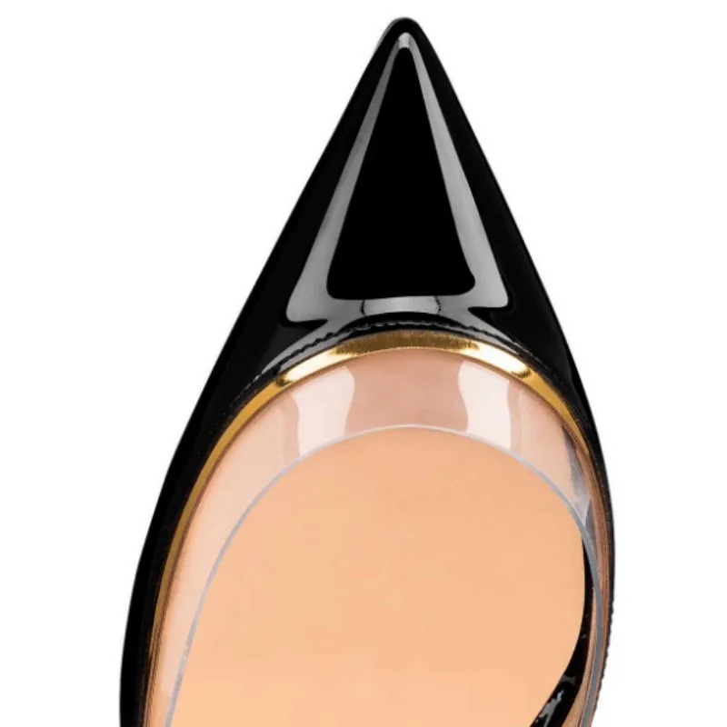 DIZHUANG كعب عالٍ نسائي عصري. حذاء فردي من الجلد الأسود. ارتفاع الكعب حوالي 11 سم. أحذية مدببة. حذاء كعب مربع. #1