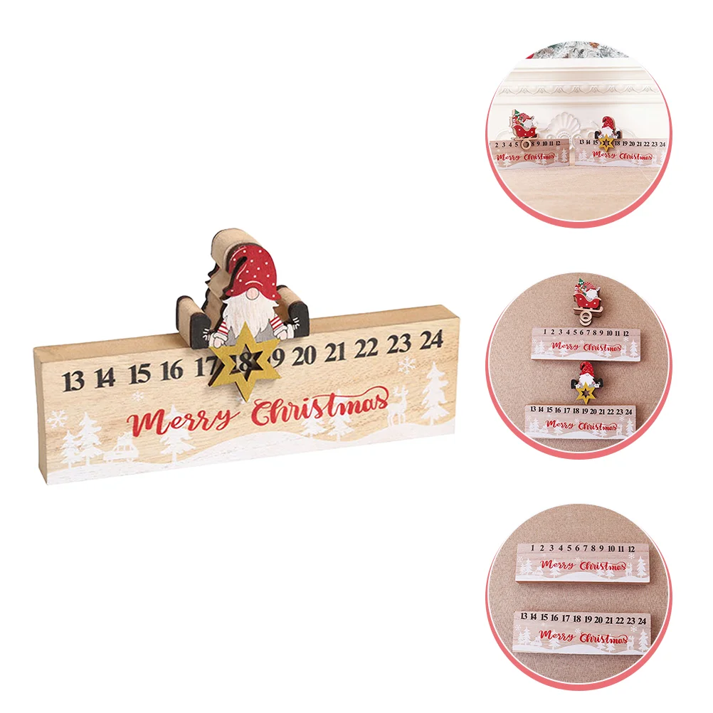 

Tabletop Advent Calendar Ornament Christmas Ornaments Countdown Decoration Wood for Adults Elder