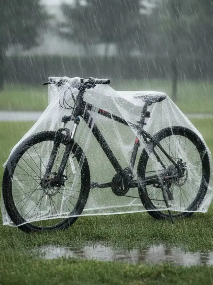 AliExpress NONE 1/5/10pcs Clear Plastic Bicycle Cover Portable Outdoor All Season Full Protection Waterproof Dust Snow Shield for Mountain Bike