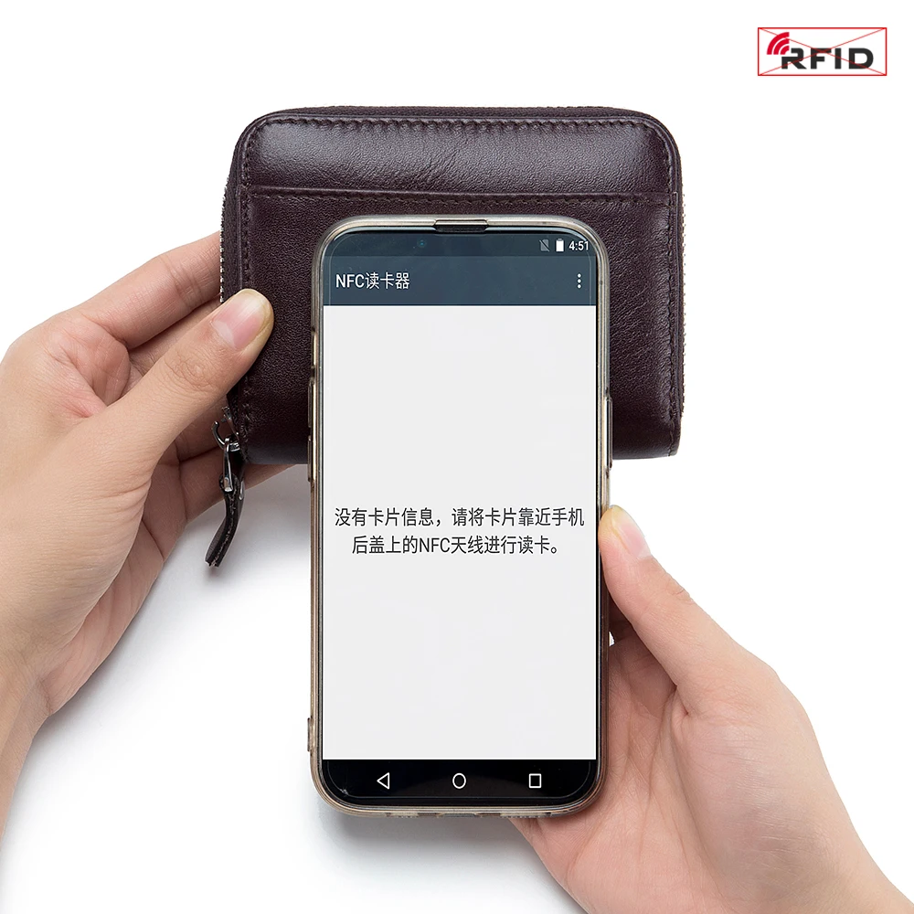 New men's pickup truck package RFID tanned skin graft Japanese zip zero wallet organ card package