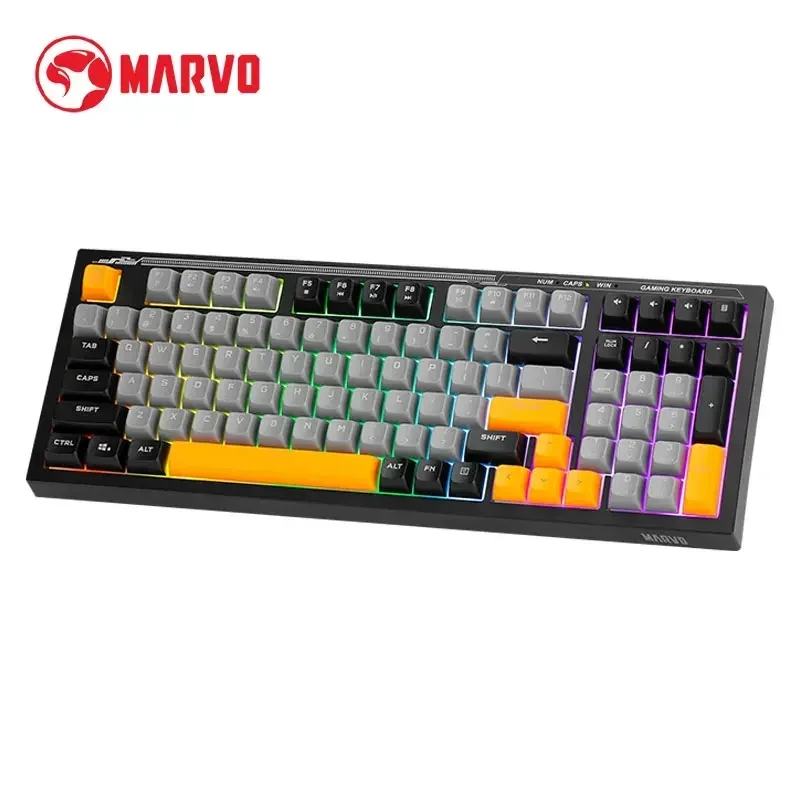 

MARVO K638B Wired 98 Keys Membrane Keyboard Multicolor Backlight ABS Plastic Soldat S50B Silent Switches Keyboards for Gaming