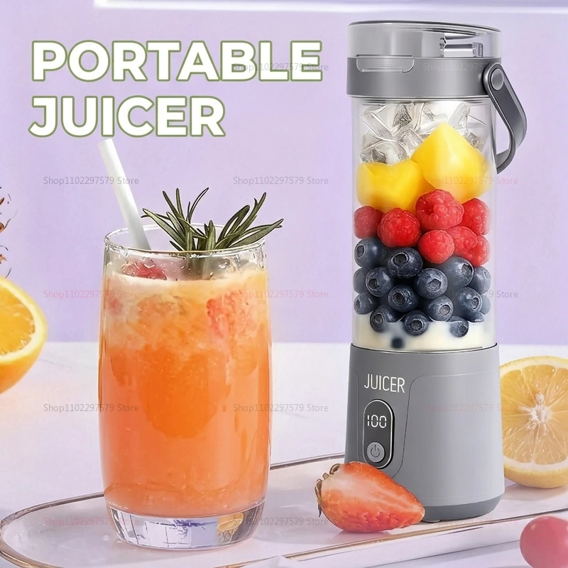 Double Cup Multifunction Juicer USB Rechargeable Fruit Blender 12 Blade Electric Portable Juicer Fruit Smoothie Milkshake Mixer