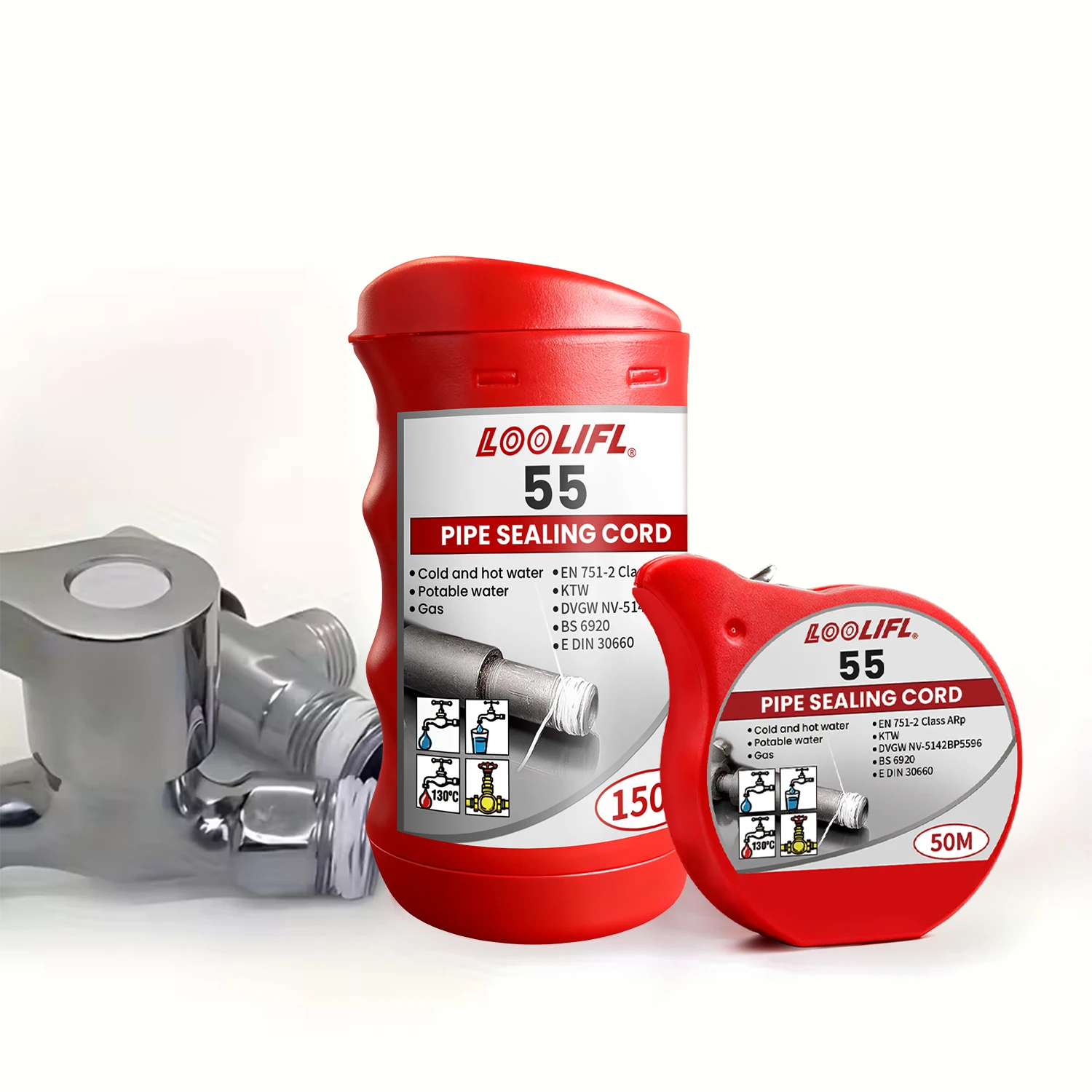 LOOLIFL Super waterproof, pipeline rope metal wire anti loosening and leak proof adjustable nylon fiber sealant sealing tape