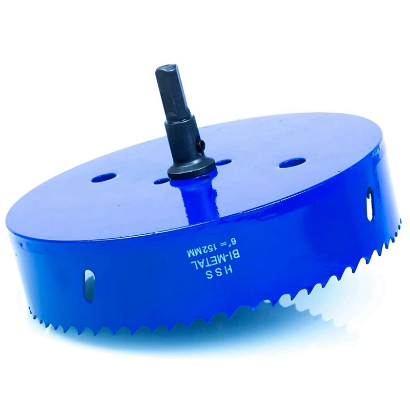 Lame de scie cloche pour planches Cornhole, coupe-trou de maïs, adaptateur de foret à tige hexagonale, bleu, 6 po, 152mm, 2 pièces