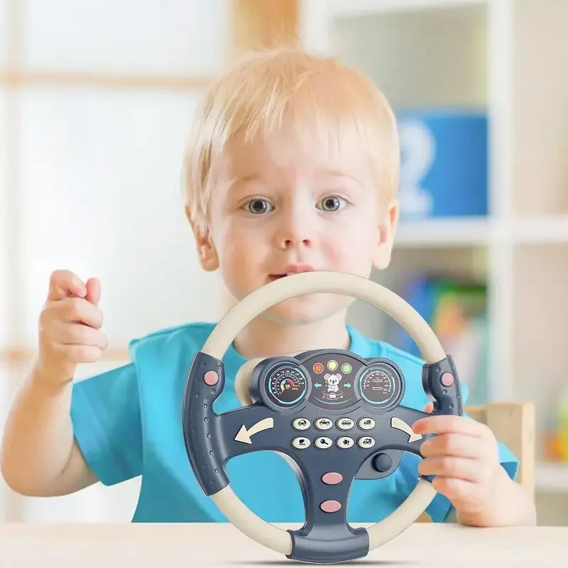 Infant Simulation Steering Wheel Shining Toys Education Lights Music Copilots Stroller Steering Wheel Children Vocal Toys Game