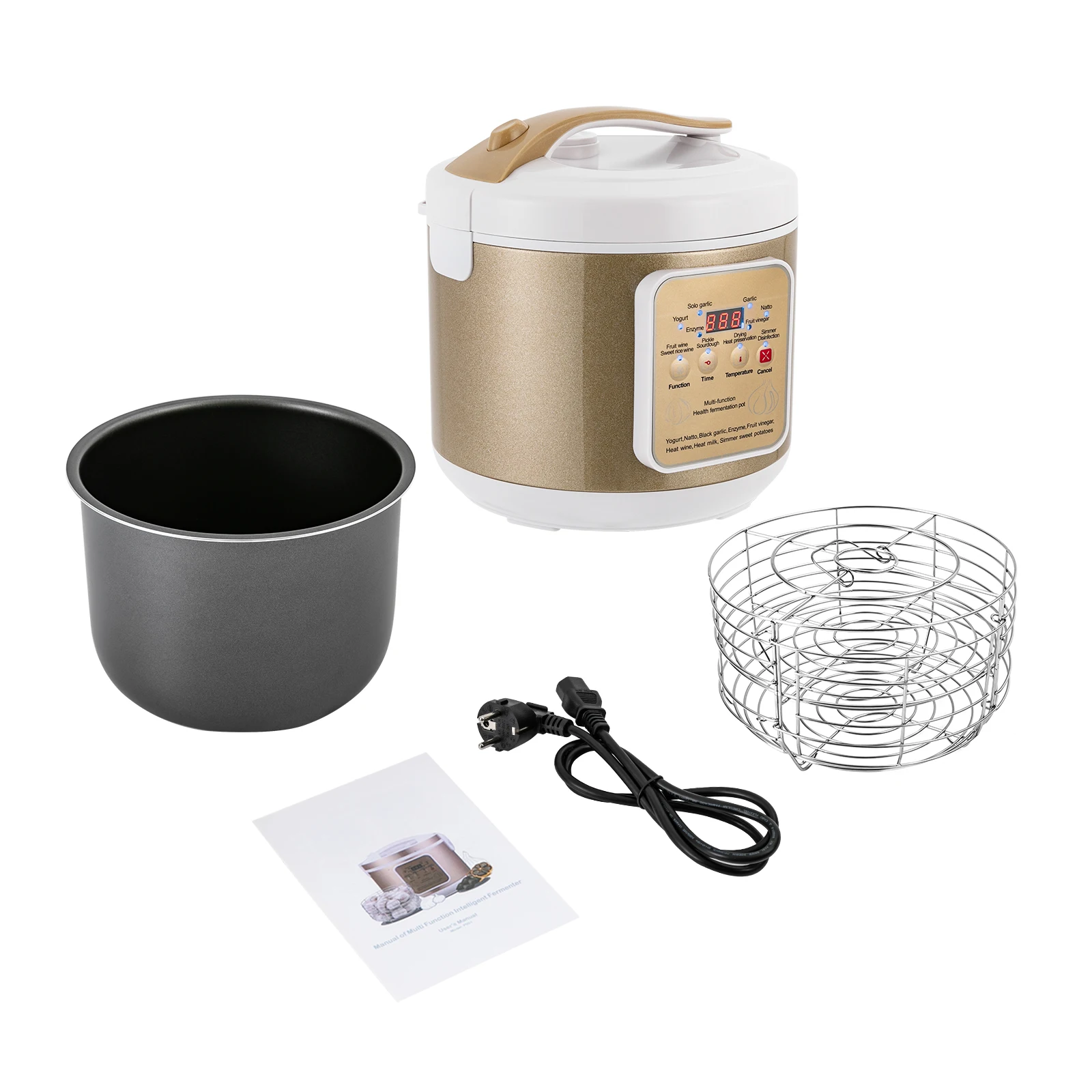 Fermentador de Ajo Negro de 6L, Fermentador Eléctrico de 90W con Temporizador y Control de Temperatura, Máquina de Fermentación para Yogurt y Natto para Cocina Casera