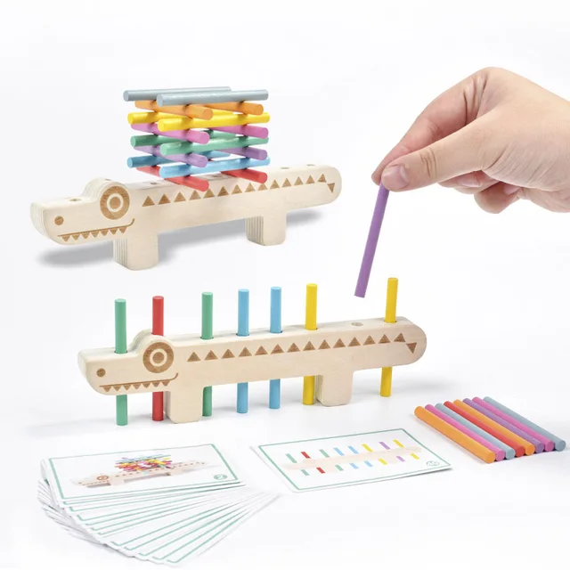 Drewniana zabawka Montessori Dopasowywanie kolorów Gry Puzzle Zestaw do nauki Trening drobnych ruchów Matematyka Zabawki edukacyjne dla dzieci Dzieci