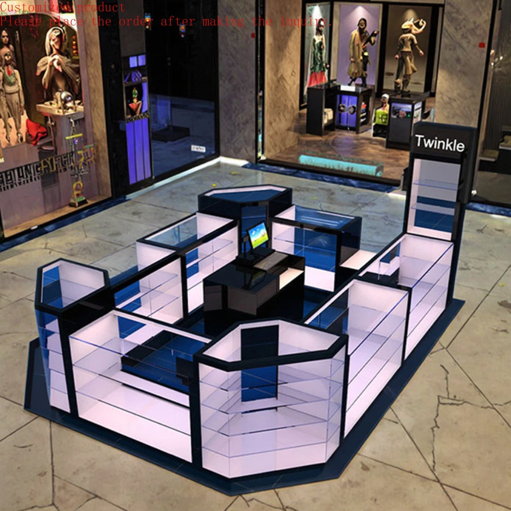 

Custom.Luxury Custom Glass Jewelry Showcase LED Lighting Design for Shopping Mall Storefront Display Cabinet