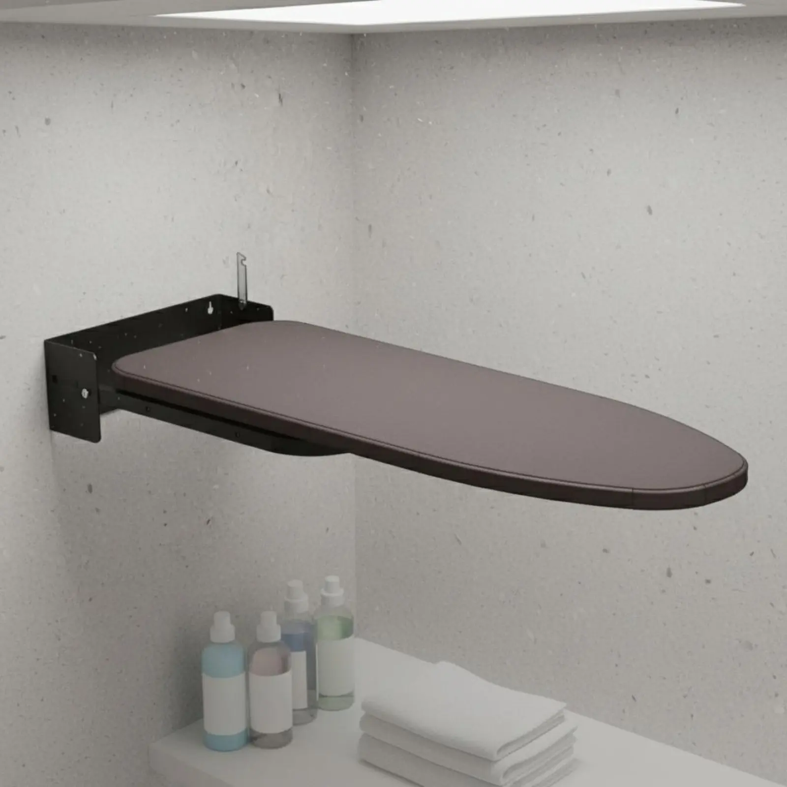 

Wall Mounted Ironing Board Foldable Wall Mount Ironing Board Home Utility Sturdy Frame Cotton Cover for Laundry Room
