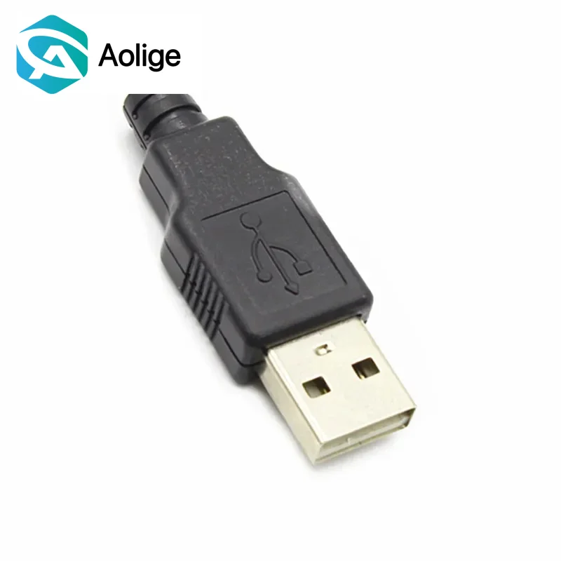 

10 шт., 4-контактный USB-разъем типа A, мужской и женский, с черной пластиковой крышкой, наборы для самостоятельного изготовления типа A