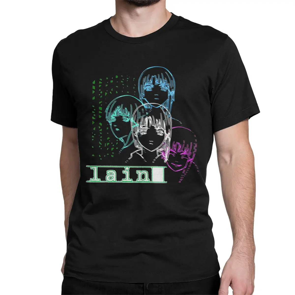 Sci Fi Serial Experiments Lain for Men Women T Shirt Anime Lwakura Manga Casual Tee Shirt T-Shirt Cotton Gift Idea Clothing